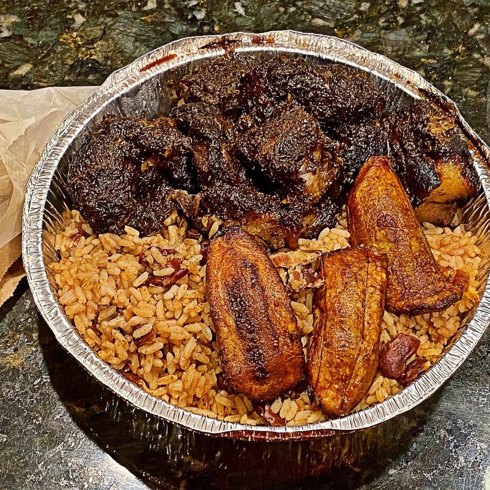 Uncle Don’s Kitchen - Medium Jerk Pork, rice and peas, sweet plantain (phenomenal) - Caribbean Near Me - Hicksville, New York Uncle Don’s Kitchen - Medium Jerk Pork, rice and peas, sweet plantain (phenomenal) - Caribbean Near Me - Hicksville, New York