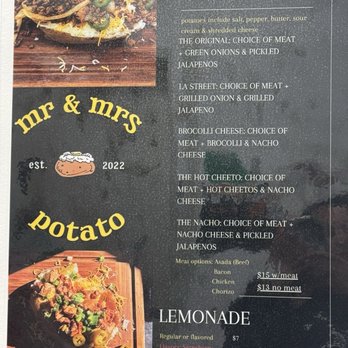 Mr & Mrs Potato - Menu Nov 2025 - Food Stands Near Me - Canoga Park, California Mr & Mrs Potato - Menu Nov 2025 - Food Stands Near Me - Canoga Park, California