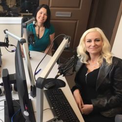 Time Rescue - Errands, Tasks, and More!  - Pulse FM 107.7 radio station interview with Leslie Stein (front) and Cara of Time Rescue-Errands, Tasks, and More! (rear)