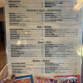 Rincon Criollo - Menu 11/23/24 - Cuban Near Me - New Hyde Park, New York