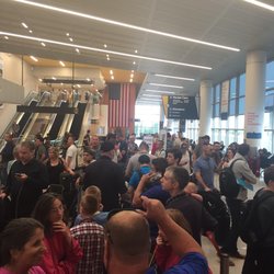 Budget Car Rental - The line at Budget at Logan on 7/22/17.