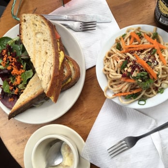 The Lady Killigrew Cafe - Curried chicken sandwich, peanut-ginger udon noodles, and a cup of clam chowder. Would recommend all 3!! - Coffee & Tea Near Me - Montague, Massachusetts