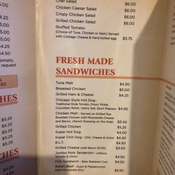 Phoenix Club - a menu for fresh salads - Dive Bars Near Me - Aurora, Illinois