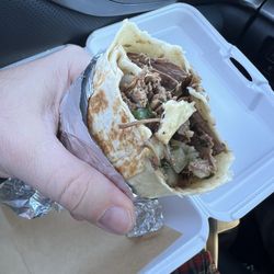 Huey’s Walking Tacos - Mississippi roast burrito, street-ish style