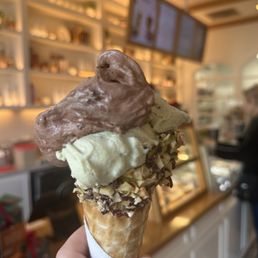 Chocolate hazelnut and chocolate pistachio crunch