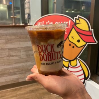 Duck Donuts - Iced Caramel macchiato - Donuts Near Me - Rancho Cucamonga, California Duck Donuts - Iced Caramel macchiato - Donuts Near Me - Rancho Cucamonga, California