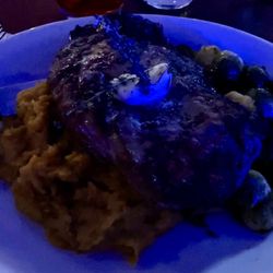 Knox Trail Inn - Ribeye, mashed sweet potatoes and Brussels ... excellent !! 11-9-24