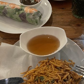 Soall Viet Kitchen - Beverly - Shrimp fritters and shrimp spring roll, the sauces are amazing - Vietnamese Near Me - Beverly, Massachusetts