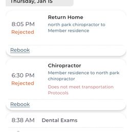 Proof of rejection to chiropractor appointment