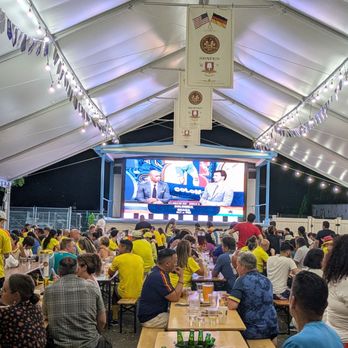 Plattduetsche Park - Giant tent - All of us watching the FIFA 2026 matches - German Near Me - Franklin Square, New York