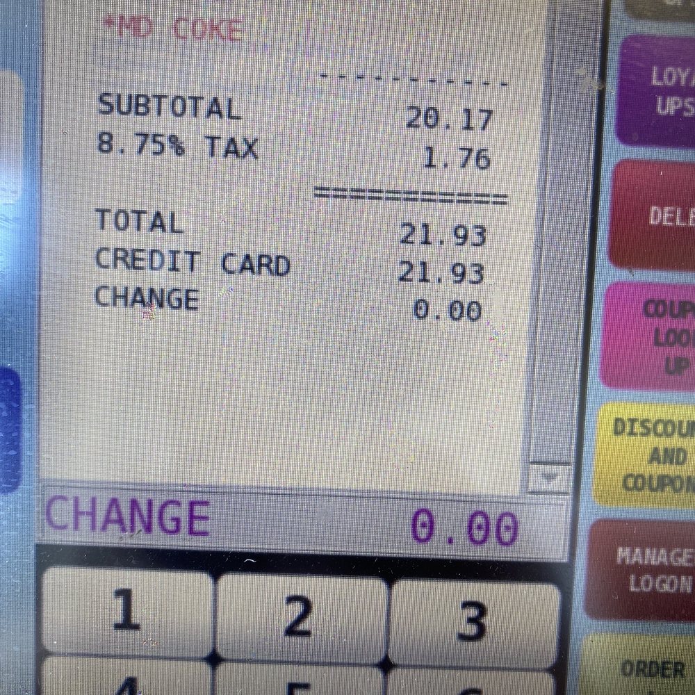 My order was medium whopper combo , with 8 chicken nuggets and a cake . Which I was over charge