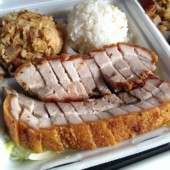 Roast Duck Kitchen - Roast Pork plate, half fried rice (they were almost out) - Chinese Near Me - Aiea, Hawaii