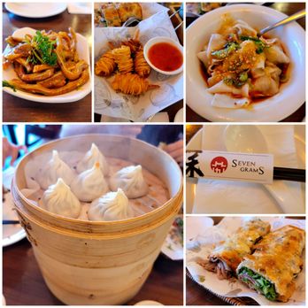 Seven Grams - Pig ear salad, potatoes shrimp, spicy wonton, beef roll, and XLB - Chinese Near Me - Tustin, California Seven Grams - Pig ear salad, potatoes shrimp, spicy wonton, beef roll, and XLB - Chinese Near Me - Tustin, California