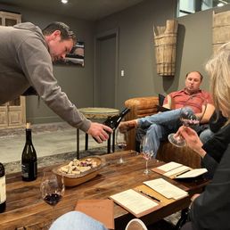 Nick the winemaker pouring us his finest Syrahs and GSM's.