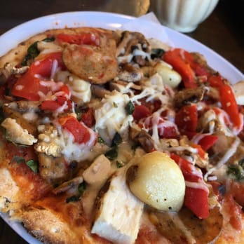 MOD Pizza - Mini pizza with chicken, spicy chicken sausage, sun-dried tomatoes, and more. - Pizza Near Me - Fontana, California