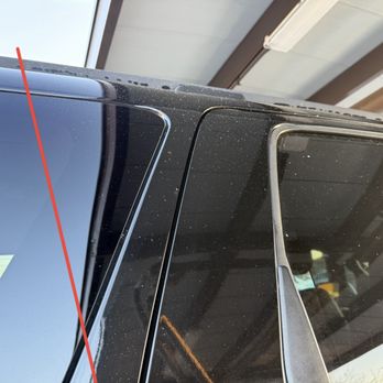 Palmer Custom Painting - paint on side of car that was "covered" so there is a line where the paint stopped - after car wash - Painters Near Me