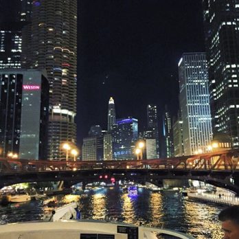 Wrigley Field - Chicago the Windy City, Night View from boat - Stadiums & Arenas Near Me - Chicago, Illinois