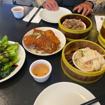 BK's Bistro - from left Chinese broccoli, fried fish filet,pork spareribs in black bean sauce, steamed tripe - Dim Sum Near Me - Fremont, California BK's Bistro - from left Chinese broccoli, fried fish filet,pork spareribs in black bean sauce, steamed tripe - Dim Sum Near Me - Fremont, California