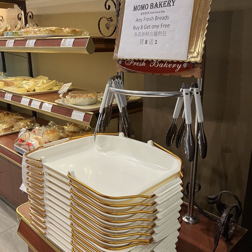 Momo Bakery - a stack of plates on display - Bakeries Near Me - Monterey Park, California