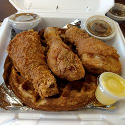 North Heights Discount and Cafe - Best waffIe I ever ate, coupled with wonderful fried chicken. This is a meal to dream about. Included drink.