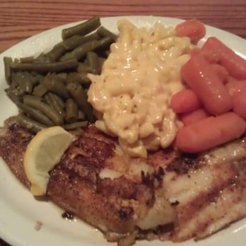 Cracker Barrel Old Country Store - Broiled catfish with beans, carrots and mac & cheese - Breakfast & Brunch Near Me - Calvert City, Kentucky
