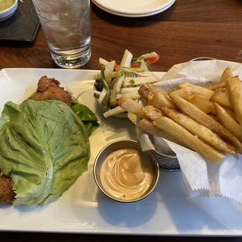 Betts - Fried Chicken (on a sad lettuce wrap) and the fries. Chicken was great. Took a star off for the wrap - New American Near Me - Cleveland, Ohio Betts - Fried Chicken (on a sad lettuce wrap) and the fries. Chicken was great. Took a star off for the wrap - New American Near Me - Cleveland, Ohio