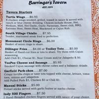 Menu photo 7 Barringer's Tavern Indianapolis, IN Menu photo 7 Barringer's Tavern Indianapolis, IN