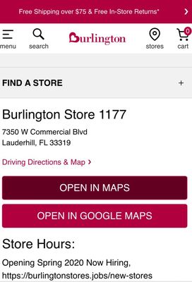 Driving Directions To Burlington Coat Factory Burlington 7350 W Commercial Blvd Lauderhill, Fl Department Stores -  Mapquest