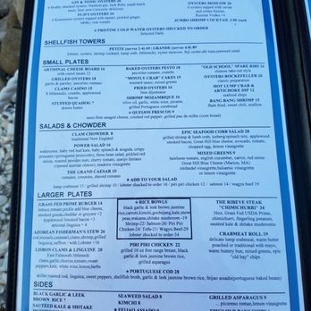 Epic Oyster - Menu - Seafood Near Me - Falmouth, Massachusetts Epic Oyster - Menu - Seafood Near Me - Falmouth, Massachusetts