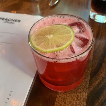 Peaches Prime - Rose mallow margarita - Southern Near Me - Brooklyn, New York Peaches Prime - Rose mallow margarita - Southern Near Me - Brooklyn, New York
