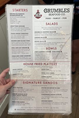Menu photo 4 Grumbles Seafood Port Aransas, TX Menu photo 4 Grumbles Seafood Port Aransas, TX