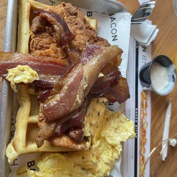 Bacon Bitch - This is the chicken and waffle which is $20 - Sandwiches Near Me - Miami Beach, Florida