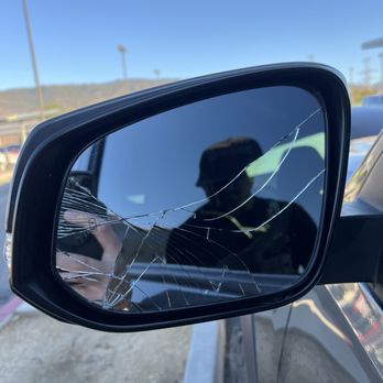 Caliber Collision - Broken mirror before - Body Shops Near Me - Fontana, California