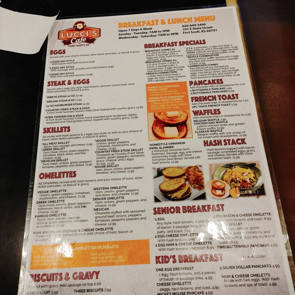 Lucci’s Cafe - Menu - Desserts Near Me - Fort Scott, Kansas