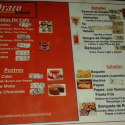 Draco - Menú del Café Draco.