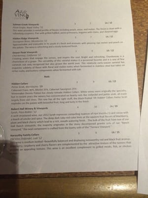 Menu photo 5 Azo VINO Wine Bar Covina, CA