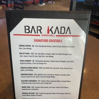 Bar Kada - Drink menu - Sports Bars Near Me - Missouri City, Texas Bar Kada - Drink menu - Sports Bars Near Me - Missouri City, Texas