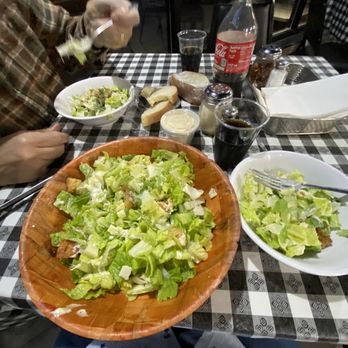 Demarco's Route 5 Pizza - Huge delicious Caesar salad, Italian bread and butter. - Pizza Near Me - Schenectady, New York