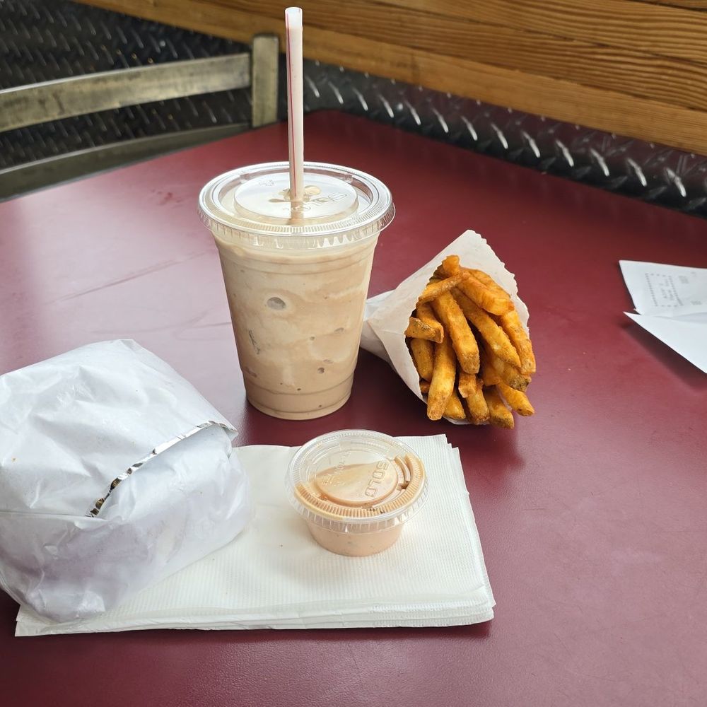 Nipps Drive Through - The Banner special with chocolate banana milkshake.   $11.56 plus tax - Burgers Near Me - Longview, Washington