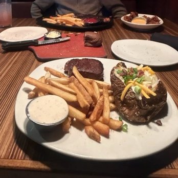 Outback Steakhouse - Victoria's Filet Mignon* with Aussie Fries and Dressed Baked Potato - Steakhouses Near Me - Tempe, Arizona