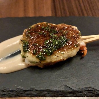 Kochi - Saewoo-Jeon – Seared Shrimp, Sunchoke Soubise, Mugwort, Glaze - Korean Near Me - New York, New York Kochi - Saewoo-Jeon – Seared Shrimp, Sunchoke Soubise, Mugwort, Glaze - Korean Near Me - New York, New York