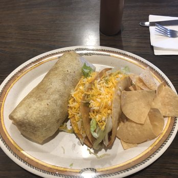Tico's Mexican Food - Bean, rice and cheese burrito with a chicken/beef taco. - Mexican Near Me - Simi Valley, California Tico's Mexican Food - Bean, rice and cheese burrito with a chicken/beef taco. - Mexican Near Me - Simi Valley, California