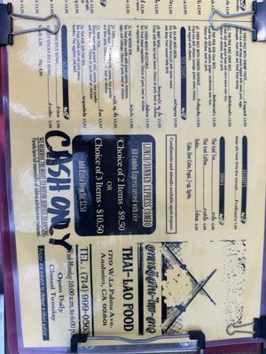Menu photo 8 Thai & Laos Market Anaheim, CA
