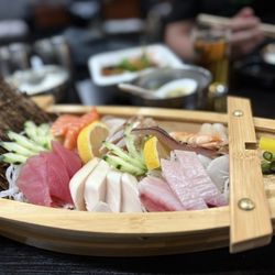 12 piece sashimi boat! (We ate some)