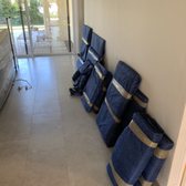 Blanket wrapping framed art.