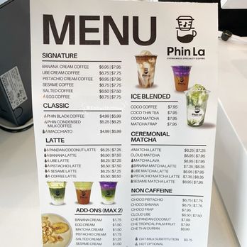 Phin La - Menu - Oct25 - Coffee & Tea Near Me - Markham, Ontario