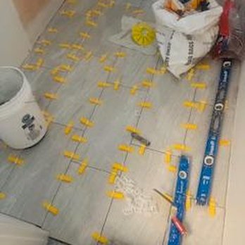 One Week Bath - floor tile going in - General Contractors Near Me - Van Nuys, California