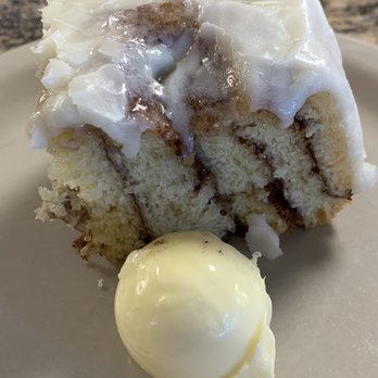 Cottage Cafe & Fireside Lounge - Shared half of a cinnamon roll - Bakeries Near Me - Cle Elum, Washington Cottage Cafe & Fireside Lounge - Shared half of a cinnamon roll - Bakeries Near Me - Cle Elum, Washington
