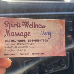 Spirit Wellness Massage - Address and phone number book your appointment it is well worth it!