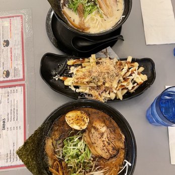 Kokoro Ramen - Black garlic ramen bottom, tonkatsu ramen top, Japanese style fries in the middle - Ramen Near Me - Milpitas, California Kokoro Ramen - Black garlic ramen bottom, tonkatsu ramen top, Japanese style fries in the middle - Ramen Near Me - Milpitas, California